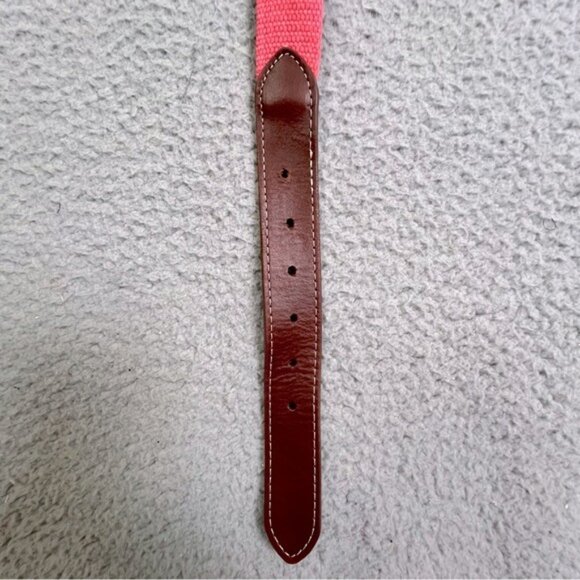 Peter Millar Mens Pink and Brown Canvas Belt Size 38 - Picture 6 of 11